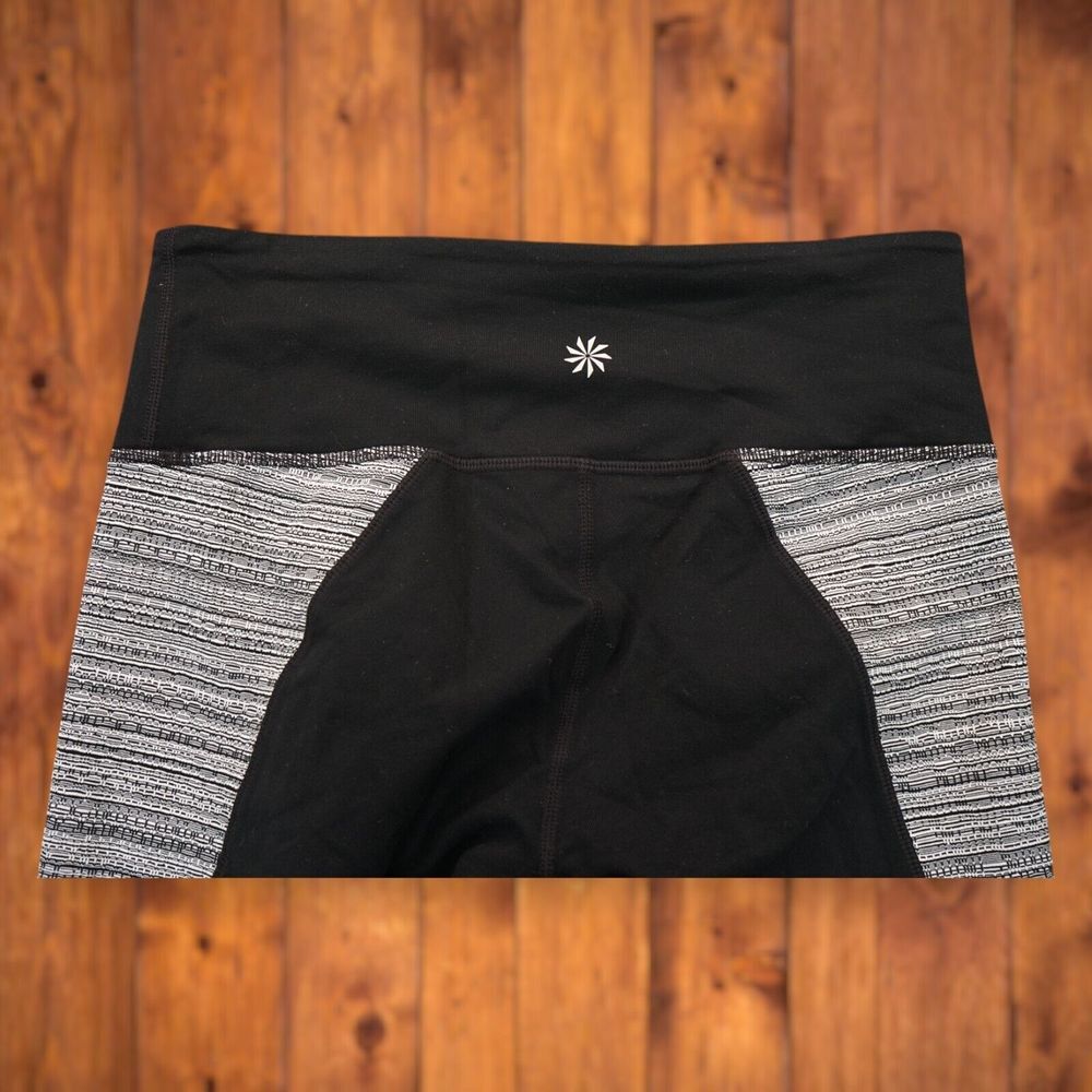 Athleta Women's Leggings Small Colorblock Black White‎ Gray Athletic Pants - Picture 4 of 5